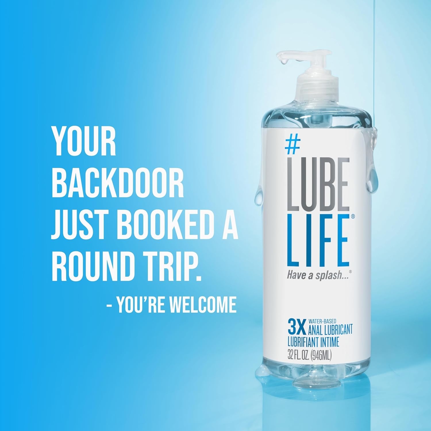 image:imageLUBELIFE 3X Anal Lube Extra Thick Water Based Lube for Men Women amp Couples NonSticky Toy amp Condom Compatible Personal Lubricant 8 Fl Oz32 Fl Oz Pack of 1
