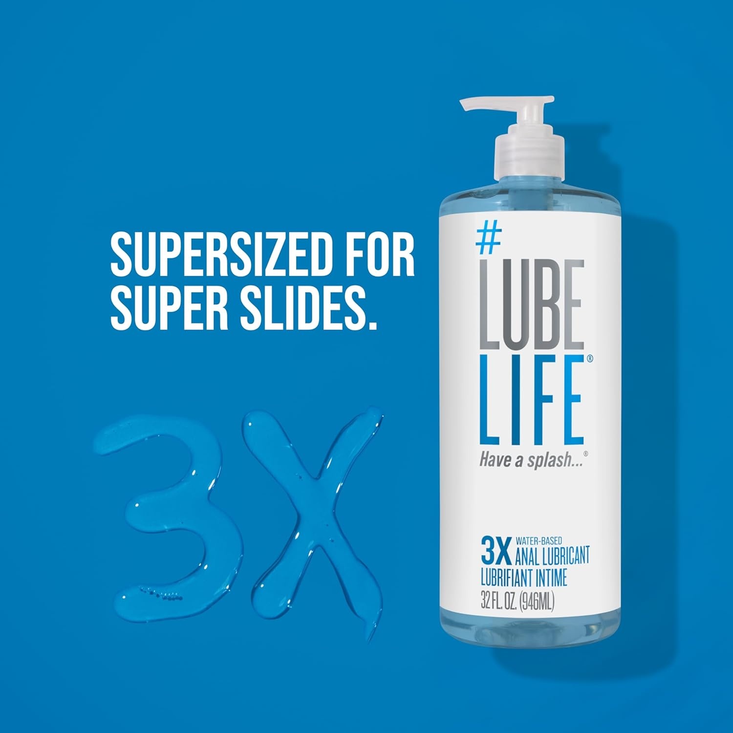 image:imageLUBELIFE 3X Anal Lube Extra Thick Water Based Lube for Men Women amp Couples NonSticky Toy amp Condom Compatible Personal Lubricant 8 Fl Oz32 Fl Oz Pack of 1