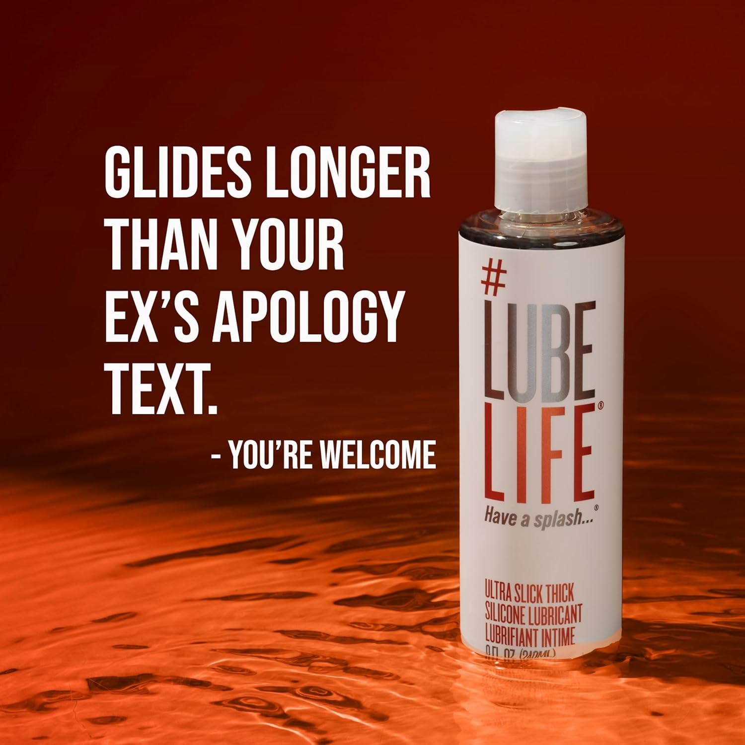 image:imageLUBELIFE Ultra Slick Thick SiliconeBased Lubricant Water Resistant Thick Silicone Lube for Men Women and Couples 8 Fl Oz8 Fl Oz Pack of 1