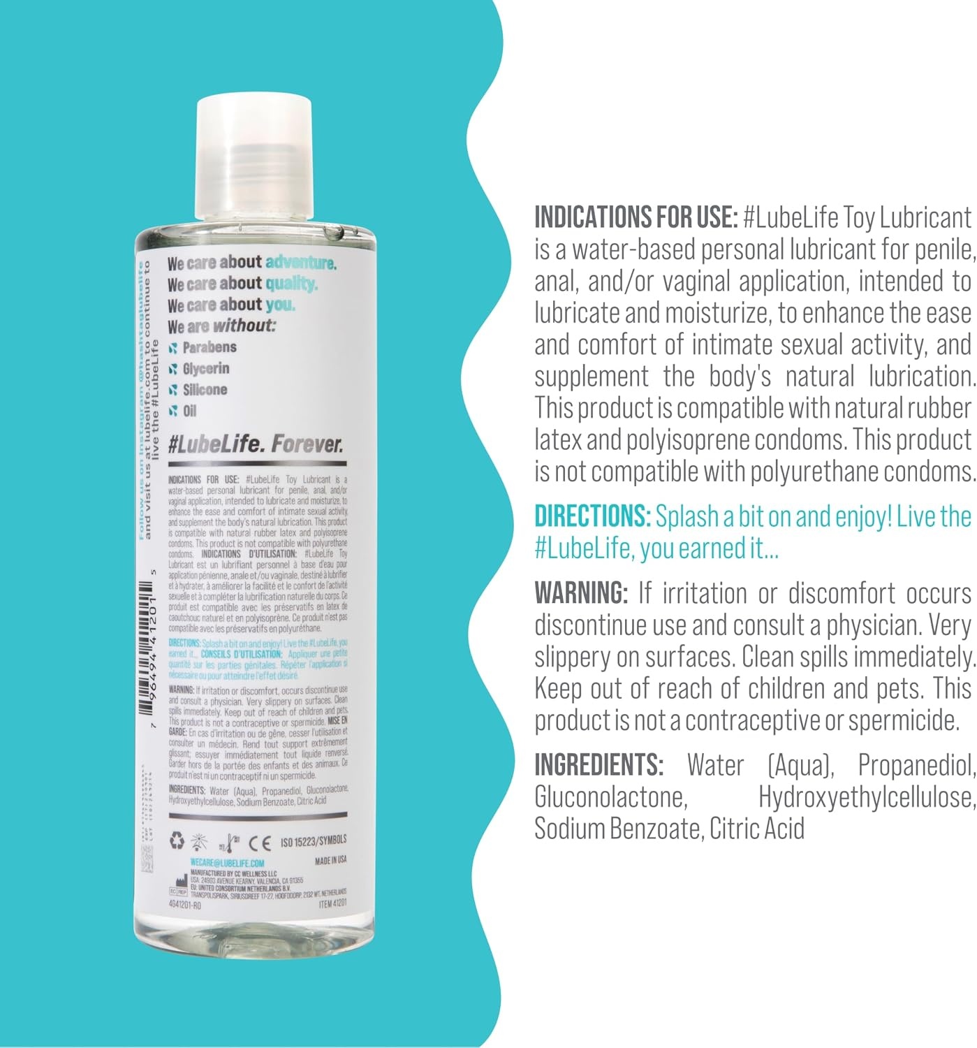 image:imageLUBELIFE Water Based Lube ToySafe Personal Lubricant for Men Women amp Couples Travel Size NonStaining Easy CleanUp 8 Fl Oz12 Fl Oz Pack of 1