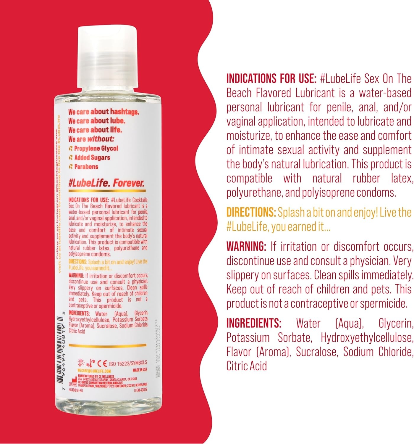 image:imageLUBELIFE WaterBased Fun On The Beach Flavored Lubricant Personal Lube for Men Women and Couples Made Without Added Sugar 8 Fl Oz