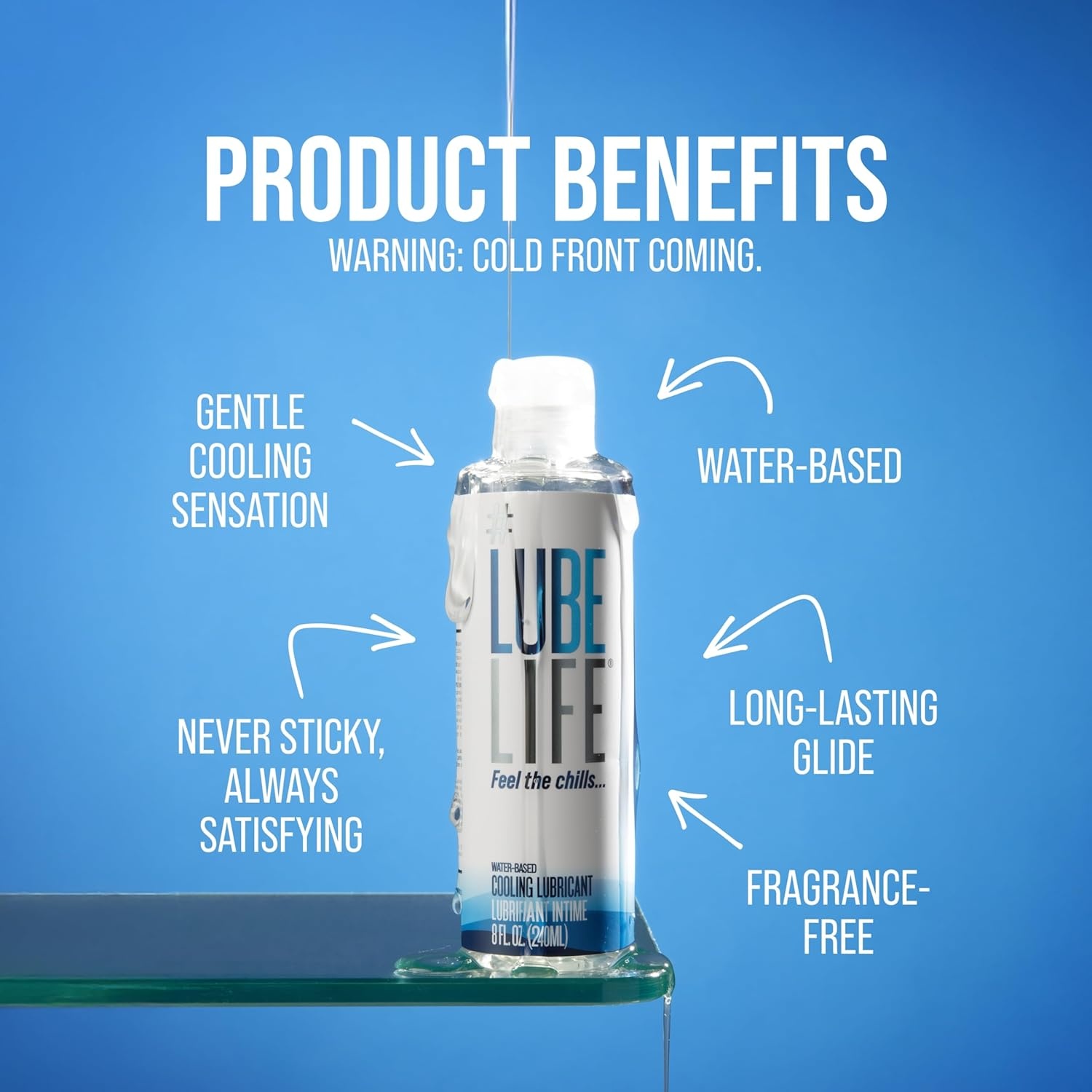 image:imageLUBELIFE WaterBased Warming Lubricant Warm Invigorating Heating Sensation Lube for Men Women and Couples 8 Fl OzCooling