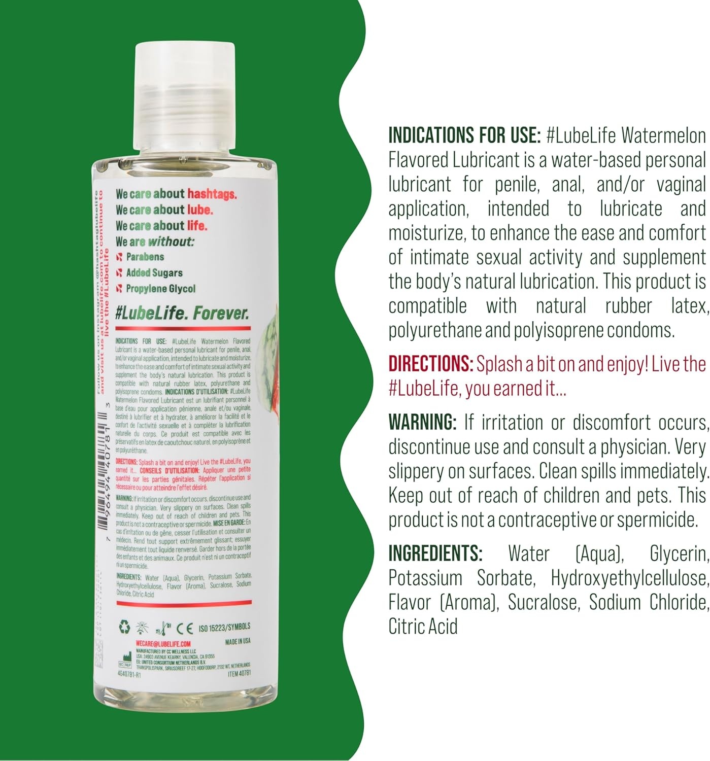 image:imageLUBELIFE WaterBased Watermelon Flavored Lubricant Personal Lube for Men Women and Couples Made Without Added Sugar 8 Fl Oz8 Fl Oz Pack of 1