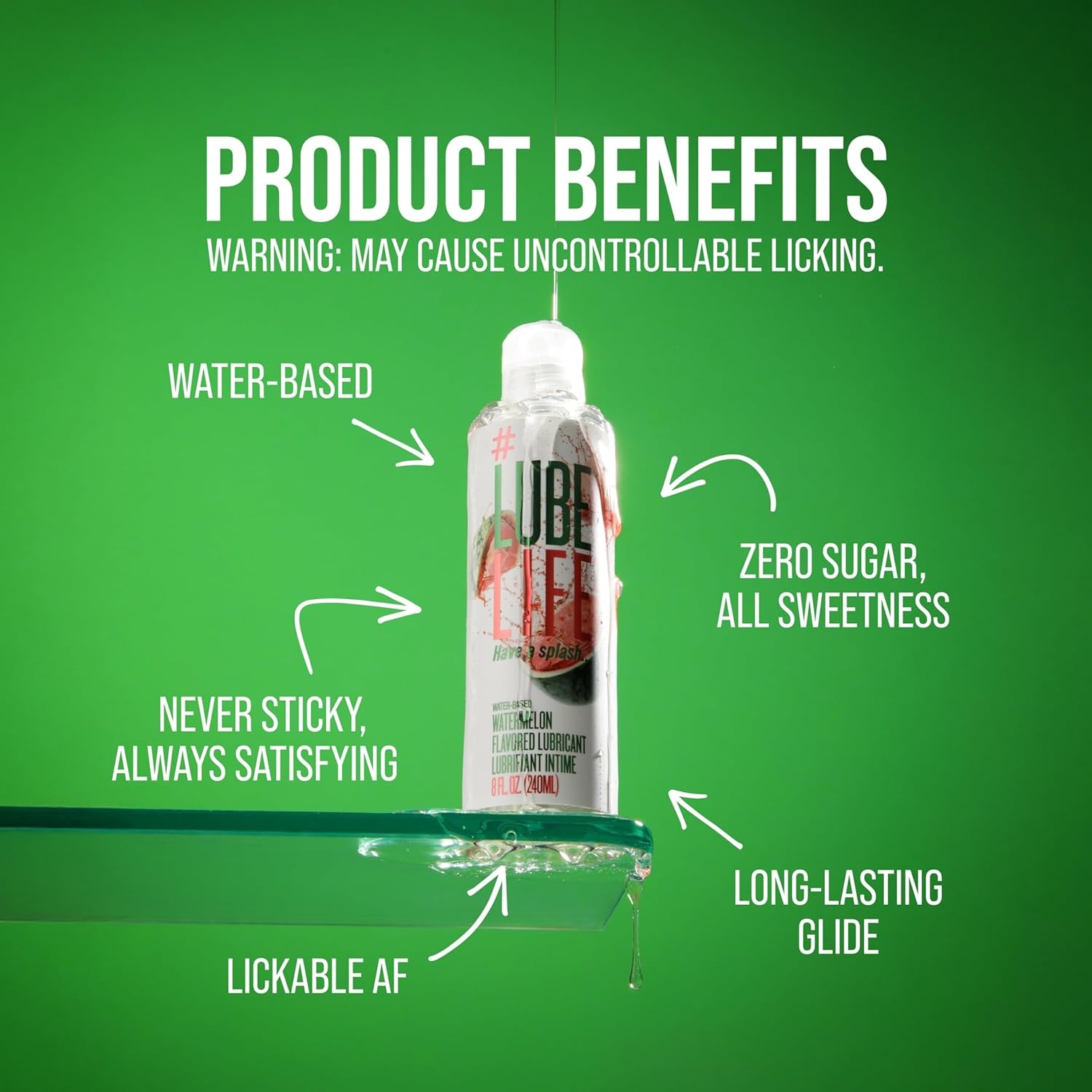 image:imageLUBELIFE WaterBased Watermelon Flavored Lubricant Personal Lube for Men Women and Couples Made Without Added Sugar 8 Fl Oz8 Fl Oz Pack of 1