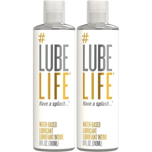 LUBELIFE Water-Based Lube 2 Fl Oz. Personal Lubricant for Men, Women & Couples, Travel Size, Non-Staining, Easy Clean-Up, Toy-Safe(8 Fl Oz (Pack of 2))