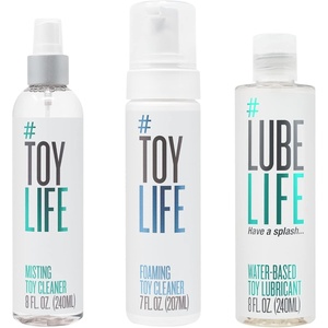 Toy Life O-Town + Hose Down Pack, Foaming Toy Cleaner 7 fl oz, Misting, Water-Based Lubricant 8 fl oz, A Little Me-Time for Men, Women and Couples